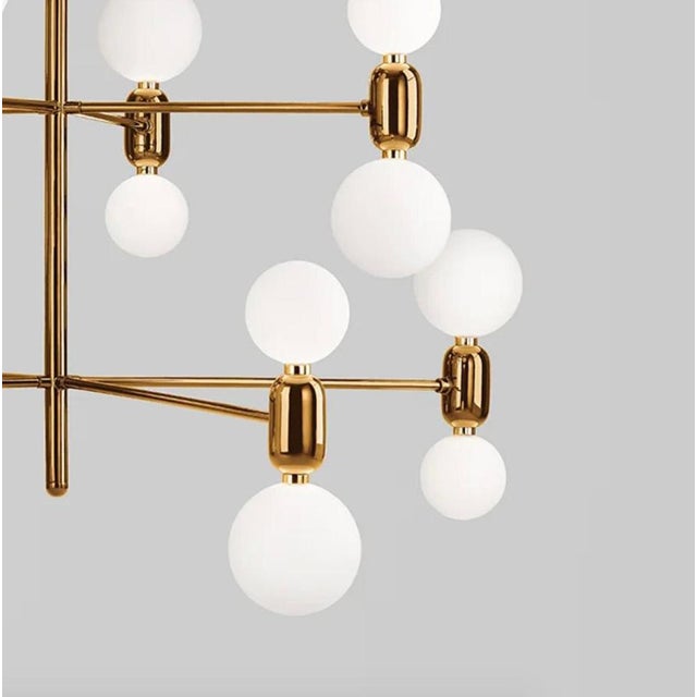 Aballs Chandelier 12 Golden Suspension Lamp by Jaime Hayon for Parachilna For Sale - Image 3 of 13