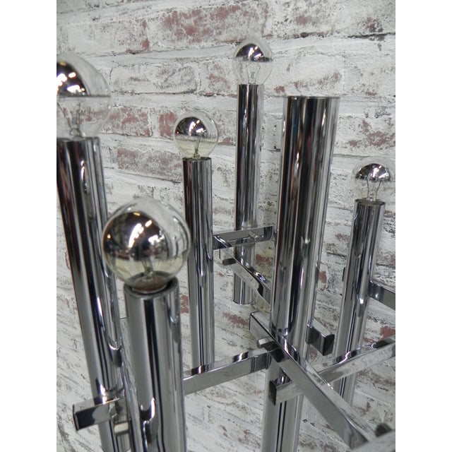 1970s Standing Chrome Lamp with Eight Lights, 1970s For Sale - Image 5 of 18