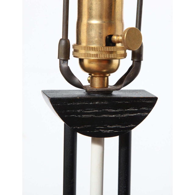 1940s Russel Wright Style Deco Black & White Table Lamps - a Pair For Sale - Image 6 of 10