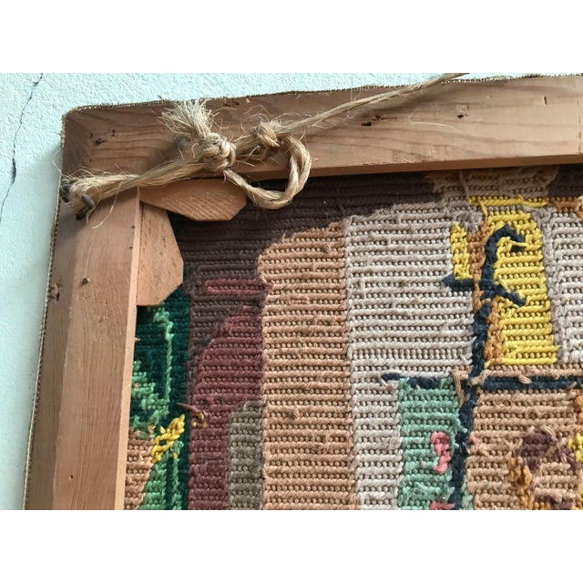 Hand-Woven Art Tapestry, 1950 For Sale - Image 13 of 15