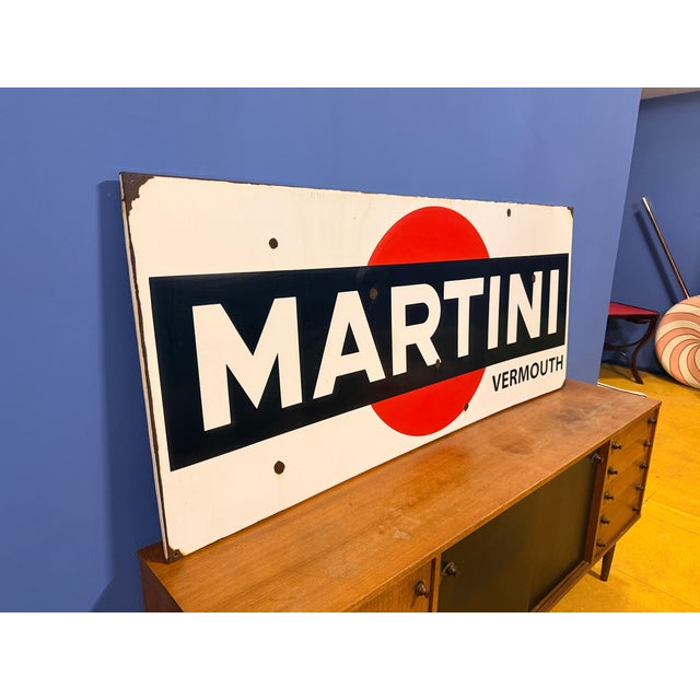 Vintage Martini Vermouth Sign in Enameled Metal, 1960s For Sale - Image 6 of 8