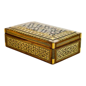 Middle Eastern Moorish Mother of Pearl Inlaid Marquetry Jewelry Box