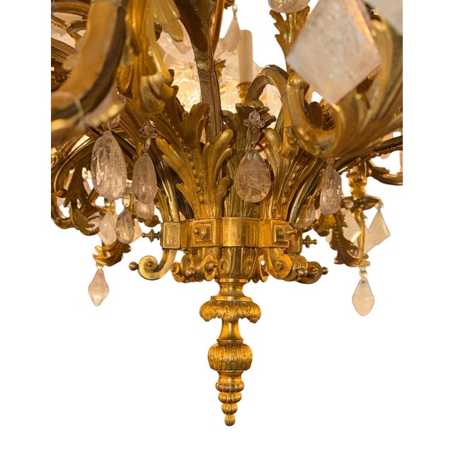 19th Century 1880s Louis XVI 42-Light Dore Bronze & Rock Crystal Chandelier Signed b.r For Sale - Image 5 of 15