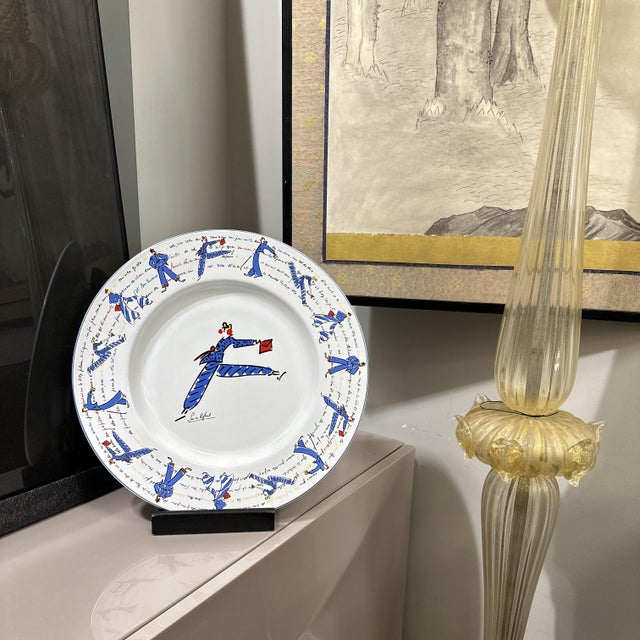 Large Porcelain Plate by Sonia Rykiel, France, 1990s For Sale - Image 3 of 18