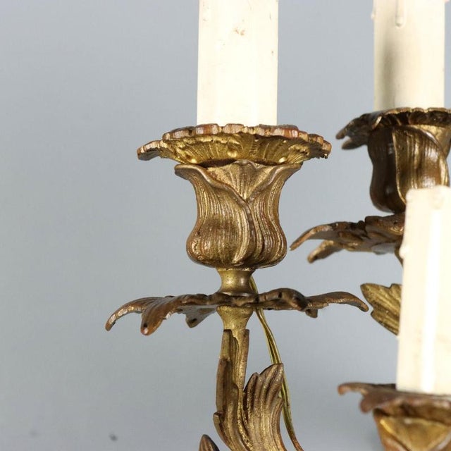 19th Century 19th Century Gilt Bronze Wall Lights, Italy, Set of 2 For Sale - Image 5 of 10