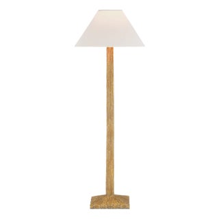 Chapman & Myers by Visual Comfort Signature Strie Buffet Lamp in Gild with Linen Shade For Sale