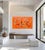 Kenneth Joaquin Large Mid-Century Orange Abstract Painting (36” X 60”) For Sale - Image 10 of 10