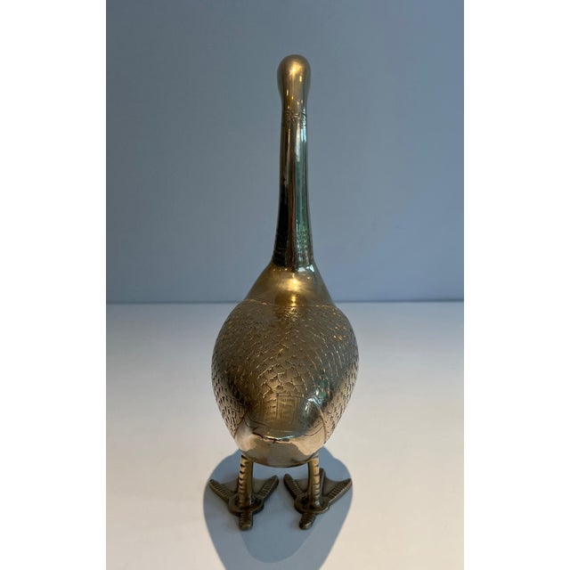 1970s Decorative brass sculpture representing a duck For Sale - Image 4 of 12
