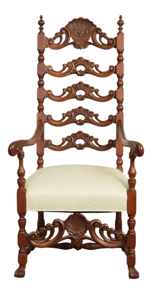 Italian Renaissance Revival Vintage High Back Armchair