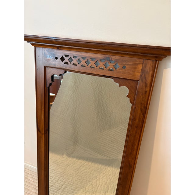 Pennsylvania House Cherry Wood Cornice Top Mirror For Sale - Image 9 of 12