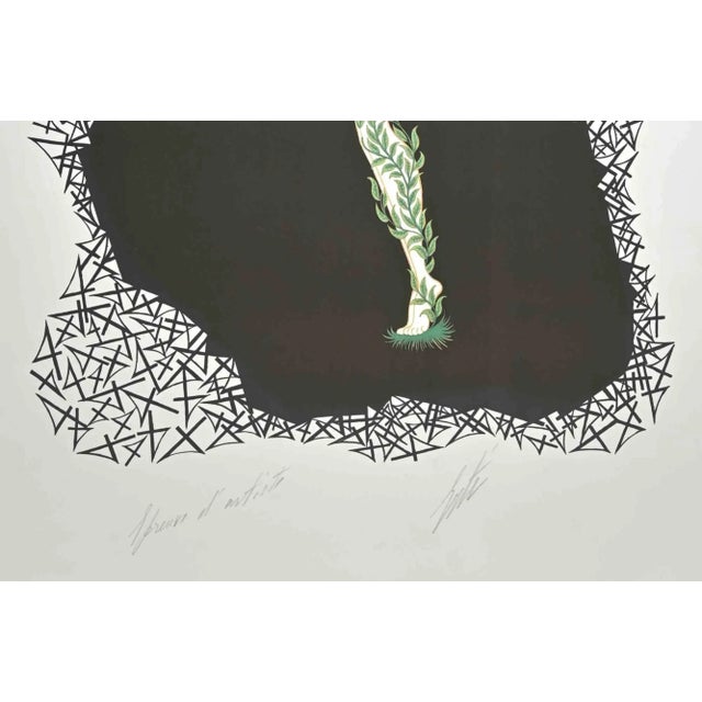 Le 4 is a contemporary artwork realized in 1970s by erté (romain de tirtoff). Mixed colored lithograph on paper. The...