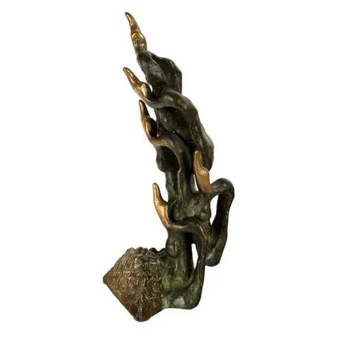 Gold Duck Flight Bronze Sculpture by G. Masciarelli For Sale - Image 8 of 8