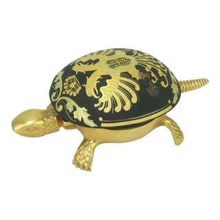 Damascene Gilt Bronze Spanish Turtle Service Bell, 1950's For Sale