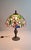 Art Nouveau Vintage 1970/80s Tiffany Style-Stained Glass Pansy Table Lamp Bronze Base 16" H For Sale - Image 3 of 10