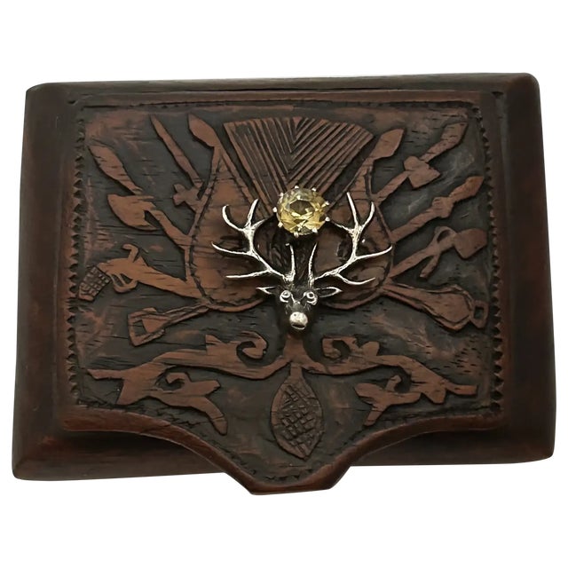 Ooak, Antique Carved Wood Box/ Sterling Silver/Citrine For Sale - Image 10 of 10