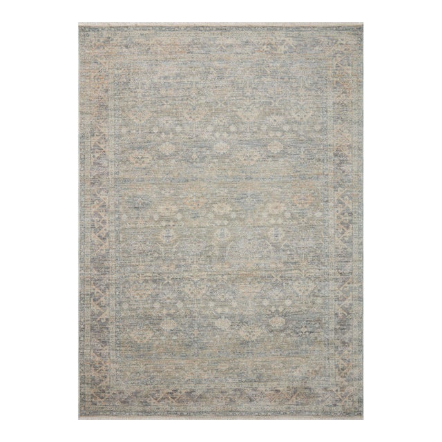 Angela Rose x Loloi Blake Rug Sky / Beige 2'-0" x 3'-0" Accent Rug For Sale