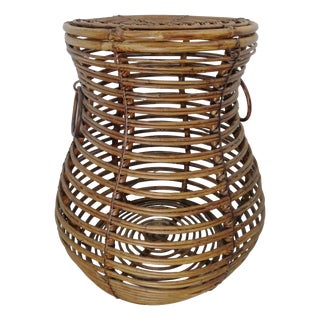 Large Vintage Wicker Basket, Italy, 1950s For Sale