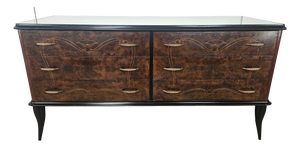 Mahogany-Paneled Chest of Drawers with Mirrored Top, 1960