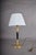Mid-Century Hollywood Regency Brass and Black Column Desk Lamp with Fluted Gilt Accents, Europe, 1950s For Sale - Image 6 of 11