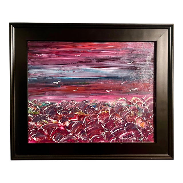 "Turbulent Sea" Acrylic Abstract Painting from the Abstract Naturalism Series by Artist Ron Curlee For Sale