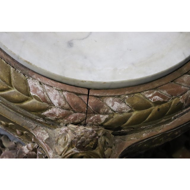 Carved French Louis XV Marble Top Pedestal Low Table Attr. Francois Linke For Sale - Image 9 of 11