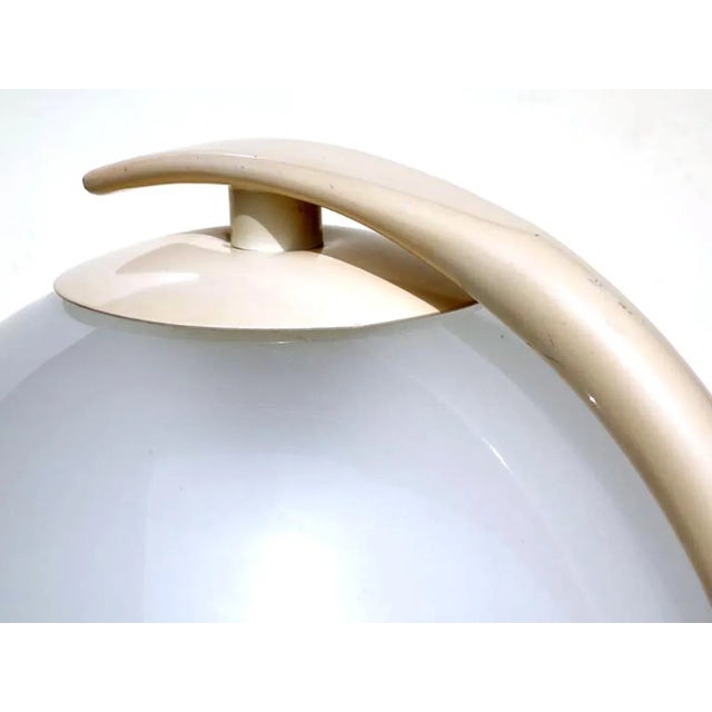 Metal Italian Metal & Frosted Glass Table Lamp, 1960s For Sale - Image 7 of 10