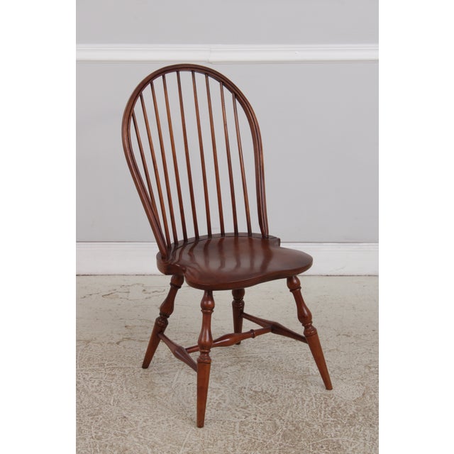 Set of 6 Robert Bergelin Cherry Windsor Style Dining Room Chairs For Sale - Image 15 of 17