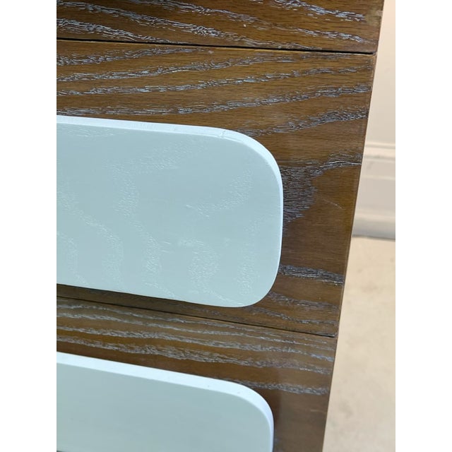 Modernist White & Cerused Oak Cabinets - a Pair For Sale - Image 9 of 12