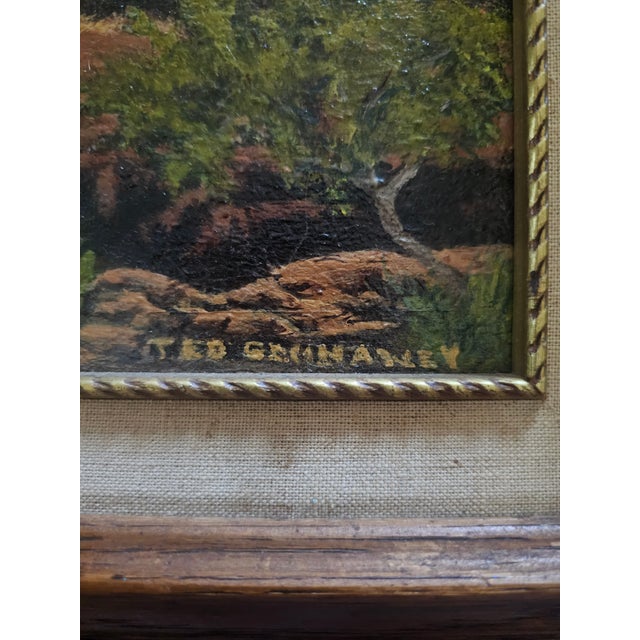 Brown Southwestern Red‑Rock Mesa Oil Painting in the Style of Sedona’s Cathedral Rock For Sale - Image 8 of 12