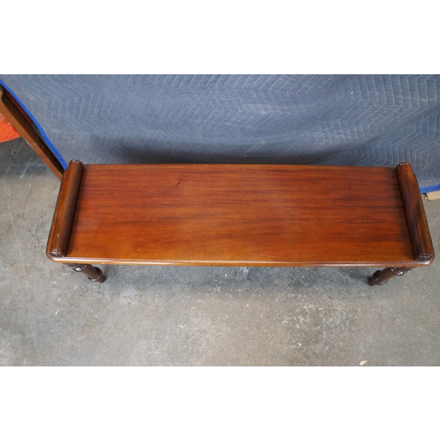 Late 20th Century Late 20th Century English William IV Regency Style Mahogany Window Seat Foyer Hall Piano Bench For Sale - Image 5 of 12