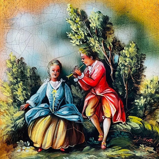 Vintage French Louis XV Style Hand-Painted Cabinet For Sale - Image 5 of 11