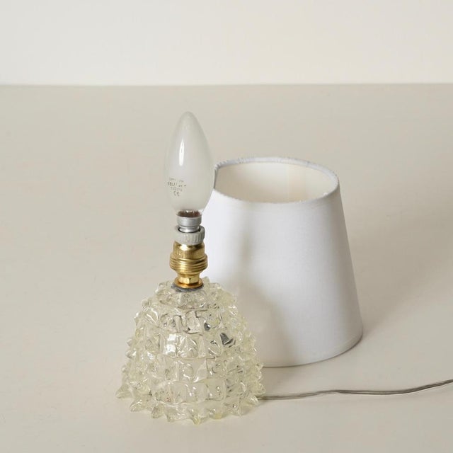 Murano Rostrato Glass and Brass Table Lamps by Barovier, Italy, 1940s, Set of 2 For Sale - Image 16 of 18