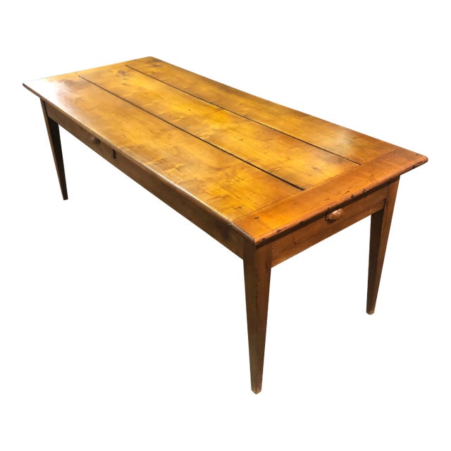 French 19thc Fruitwood Farm House Table For Sale
