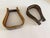 1950s 1940s Western Horse Saddle Stirrup, a Mismatched Pair For Sale - Image 5 of 8