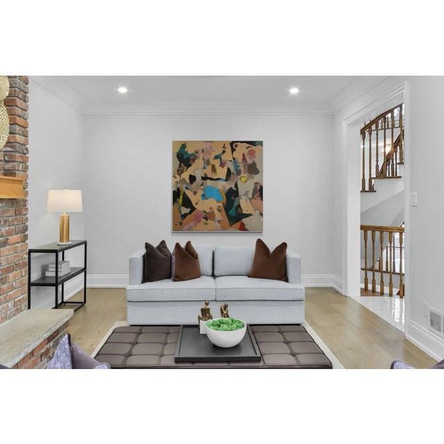 Wood 1996 "Playgrounds" Abstract Oil Painting on Wood Panel Renowned San Francisco Illustrator For Sale - Image 7 of 8