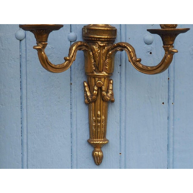 Vintage French Empire Style Wall Sconces, 1940s, Set of 2 For Sale - Image 6 of 10