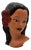 1968 California Art Pottery Hawaiian Polynesian Hula Girl Bust Statue, Signed For Sale