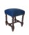 This antique French Louis XIII stool features hand-carved oak barley twist legs and a matching H-form cross stretcher....