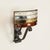 Brutalist Brutalist Wrought Iron and Amber Glass Sconce attributed to Longobard, Italy, 1970s For Sale - Image 3 of 17