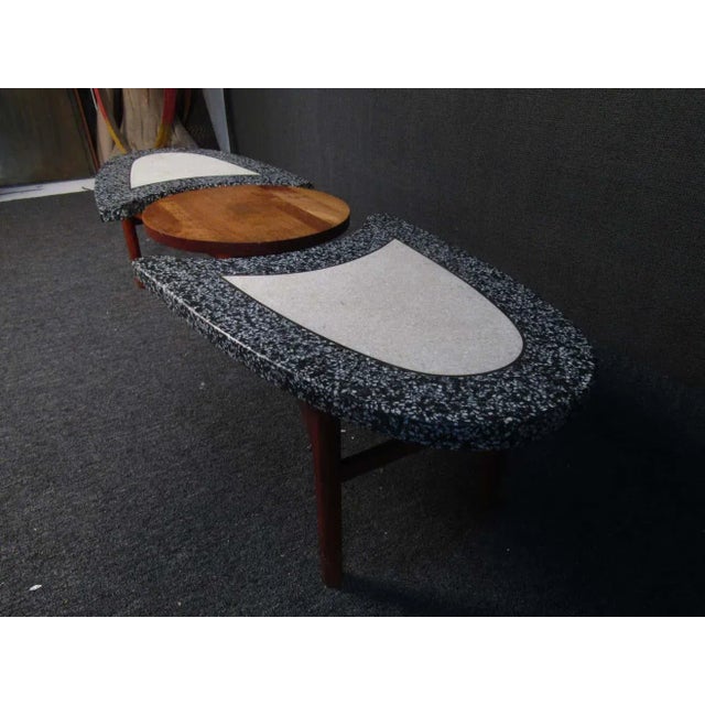 Marble and Walnut Coffee Table in the Style of Adrian Pearsall For Sale - Image 10 of 11