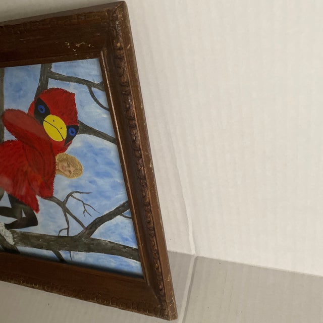 Paper 1982 Framed Painting on a Duro Canvas Panel by Artist Layne Rome. For Sale - Image 7 of 11