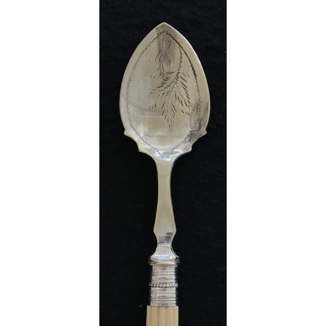 English Late 19th Century British Silver Spoon With Bone Handle For Sale - Image 3 of 7