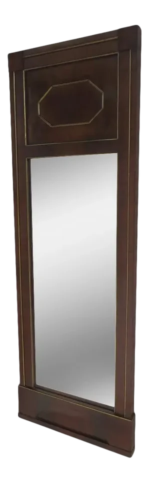 French Empire Mahogany and Brass Inlaid Mirror c 1810