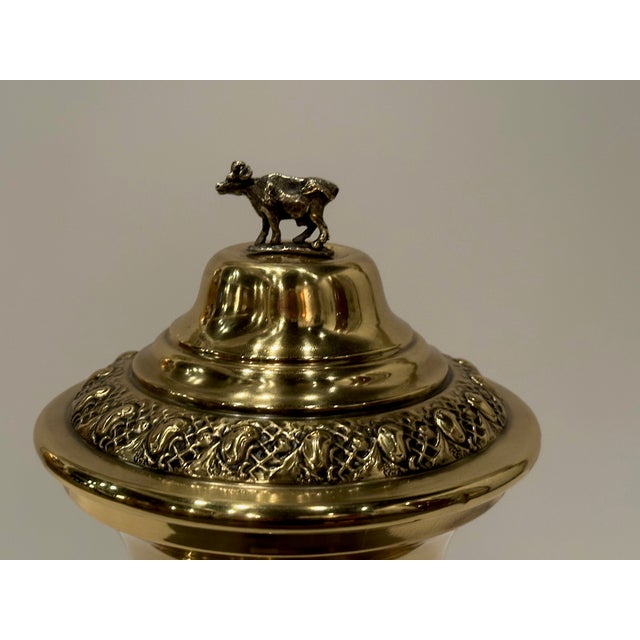 Traditional 19th Century Horn & Brass Covered Trophy Cup Accessory For Sale - Image 3 of 12
