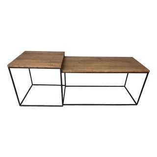 Modern Iron an Wood Scandinavian Modular Coffee Table For Sale