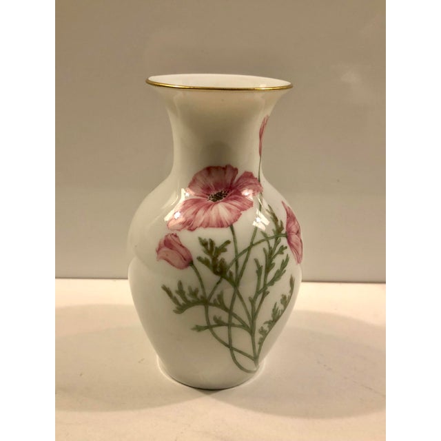 Ceramic Vintage Italian Richard Ginori Pink Poppies Bud Vase For Sale - Image 7 of 13