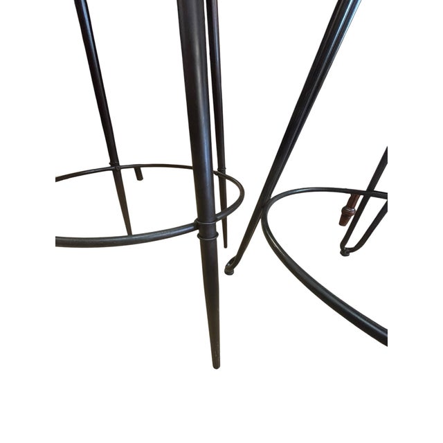 Metal Modern Rustic Pub Table & Chairs With Iron Base & Reclaimed Wood Tops, 3- Piece Set For Sale - Image 7 of 7