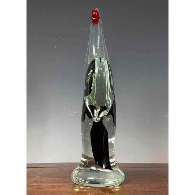 Mid-Century Modern Murano Mid Century Blown Glass Rooster Antonio Da Ros for Cenedese Uranium For Sale - Image 3 of 9