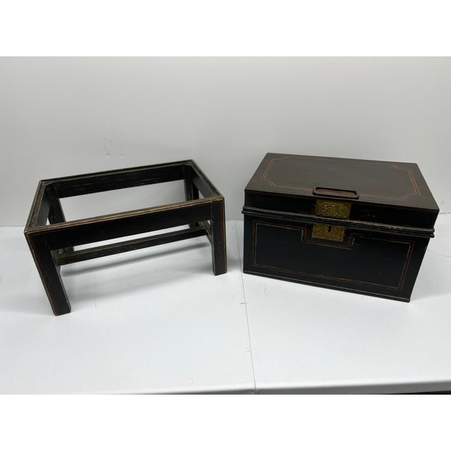 Black 19th Century English Iron Strongbox on Stand by Thomas Milner & Son Liverpool For Sale - Image 8 of 12