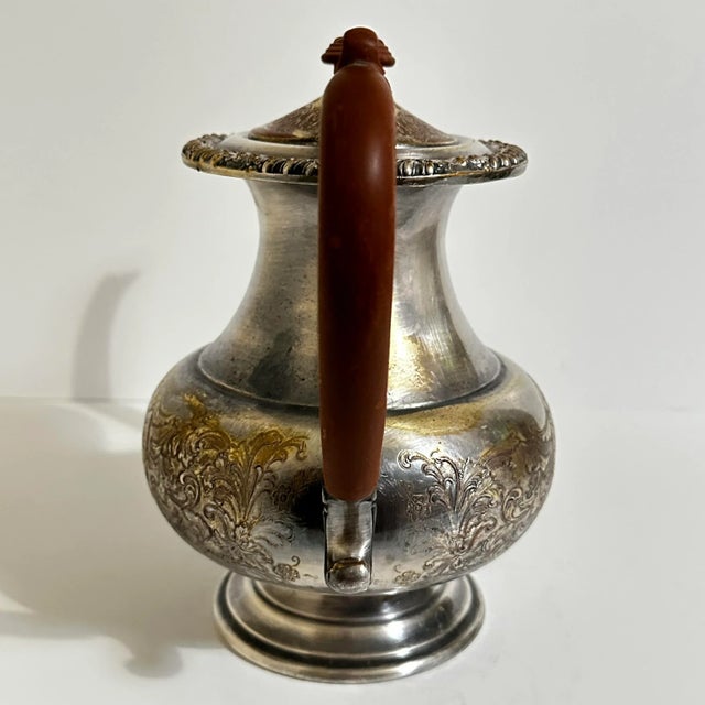 Beautiful silver plate on copper teapot by Sheffield Reproductions.